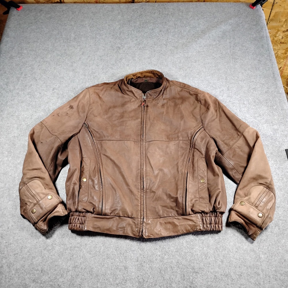 Firstgear Hein Gericke Brown Leather Motorcycle Jacket LE 237 Mens XL